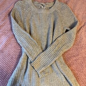 aerie Light Gray Crewneck Knit Sweater